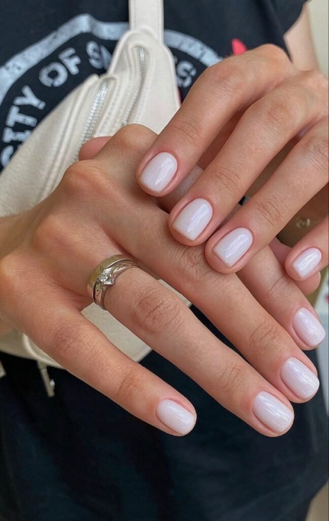 Timeless white short nails ideas in a clean, minimalist style perfect for any occasion.